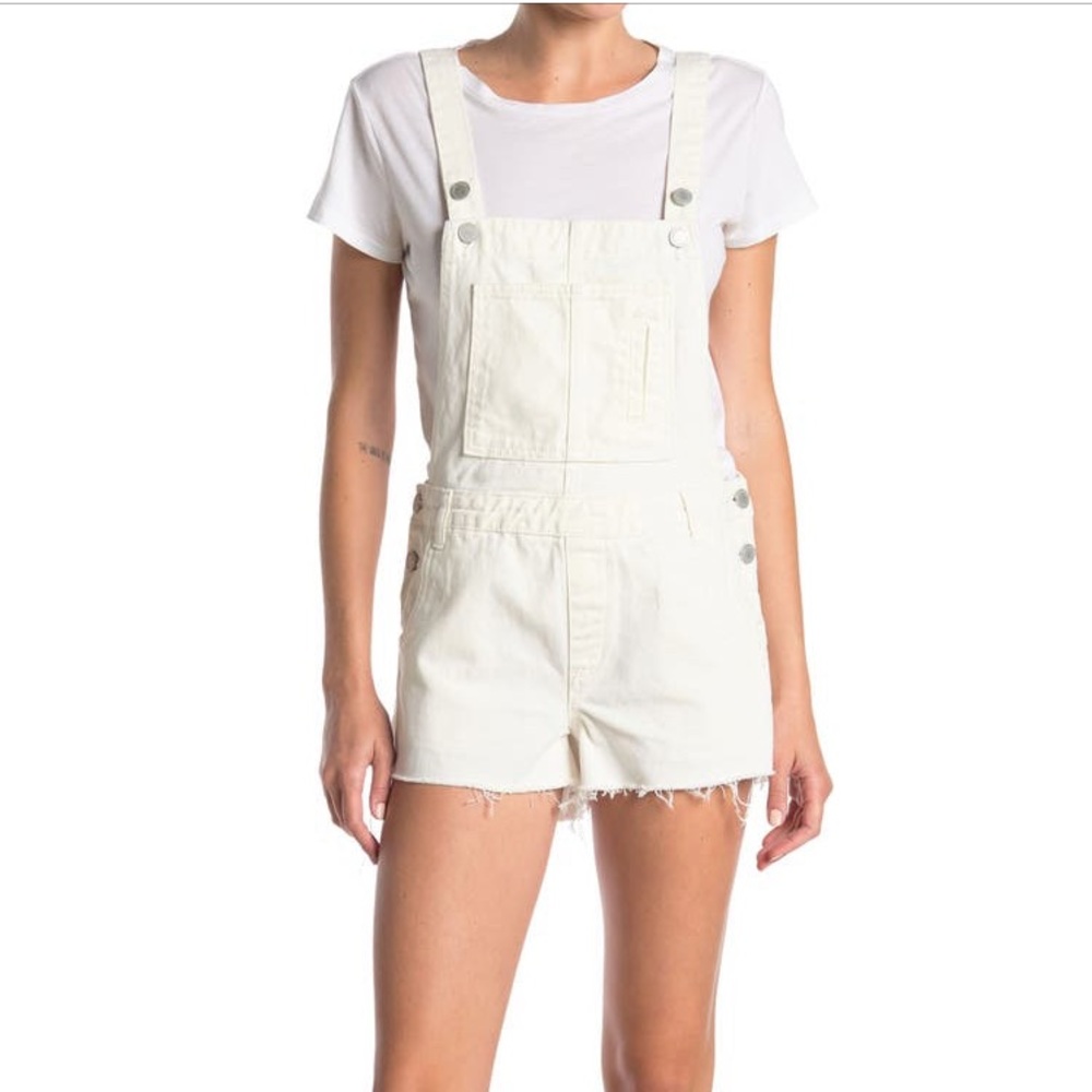 NWT Blank NYC White Denim Shortalls